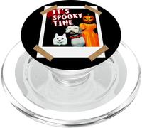 Es Hora Espeluznante Gracioso Gato Perro niña Calabaza PopSockets PopGrip para MagSafe