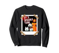 Es Hora Espeluznante Gracioso Gato Perro niña Calabaza Sudadera