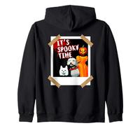 Es Hora Espeluznante Gracioso Gato Perro niña Calabaza Sudadera con Capucha