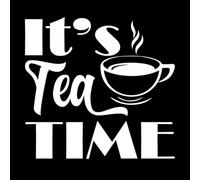 Es la hora del té Calcomanías de grabado 54.6x57.7cm No daña la superficie de la pared Blanco