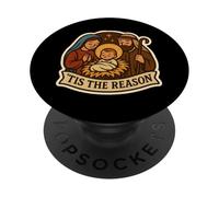 Es La Razón Jesucristo Navidad Cristiana Natividad Dios PopSockets PopGrip Adhesivo
