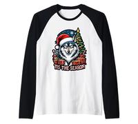 Es la Temporada navideña de Grey Wolf Grey Timberwolf Camiseta Manga Raglan