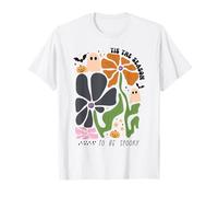 Es la Temporada para ser Espeluznante Retro Fantasma Calabaza Flor Mujer Camiseta