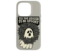 Es la temporada para ser fantasma gótico espeluznante y rosa negra Carcasa para iPhone 14 Pro