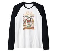 Es La Temporada - Piñata navideña Mexicana, diseño de Flor de Pascua Camiseta Manga Raglan