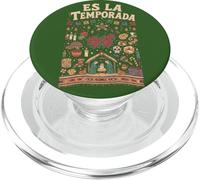 Es La Temporada - Piñata navideña Mexicana, diseño de Flor de Pascua PopSockets PopGrip para MagSafe