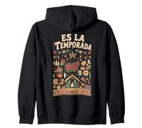 Es La Temporada - Piñata navideña Mexicana, diseño de Flor de Pascua Sudadera con Capucha