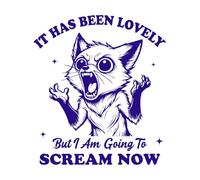Es lindo pero ahora voy a gritar gato enojado Pegatinas de grabado 54.6x62cm Decoración de carrocerías Azul oscuro