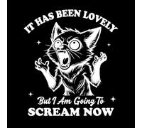 Es lindo pero ahora voy a gritar gato enojado Pegatinas de grabado 54.6x62cm Pintura mural artística Blanco