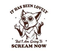 Es lindo pero ahora voy a gritar gato enojado Pegatinas de grabado 67.2x76.3cm Incluye kit de película de transferencia Café