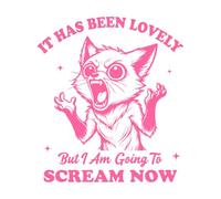 Es lindo pero ahora voy a gritar gato enojado Pegatinas de grabado 67.2x76.3cm Vinilos para ventanas Rosa