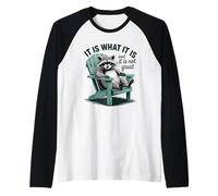 Es lo Que es Relajante estética Mapache Camiseta Manga Raglan