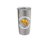 Es martes en algún lugar divertido taco amante de la comida mexicana Vaso térmico de acero inoxidable de doble pared