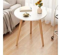 (es:Mesa de centro individual contemporánea de madera mesa de café estándar mesa de café mesa de café sofá apartamento mesa ovalada patas de madera balcón mesa de té blanco 16 pulgadas de largo x 16