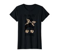Es mi 35 cumpleaños Happy 35 Years Old Messy Bun Leopard Camiseta gráfica económica, Mujer, Negro, XS