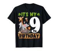 Es mi 9º Cumpleaños Animales Zoo Selva Safari 9 Años Camiseta