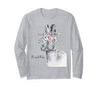 Es mi cumpleaños Conejo con Flores diseño Acuarela Manga Larga