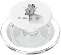 Es mi cumpleaños Conejo con Flores diseño Acuarela PopSockets PopGrip para MagSafe