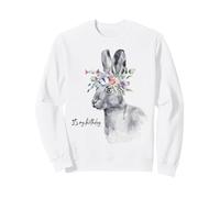 Es mi cumpleaños Conejo con Flores diseño Acuarela Sudadera