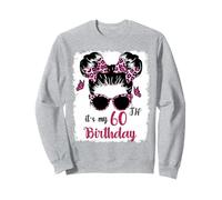 Es mi moño desordenado de Leopardo de 60 años Sudadera