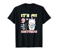 Es mi niña de noveno cumpleaños, princesa que cumple 9 años, linda gatita Camiseta