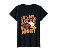 Es mi Noche de la Suerte Divertido Casino Ruleta Camiseta gráfica económica, Mujer, Negro, S