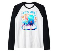 Es mi Octavo cumpleaños, pez Marino, Animales del océano, Acuario Camiseta Manga Raglan