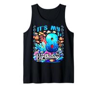 Es mi Octavo cumpleaños, pez Marino, Animales del océano, Acuario Camiseta sin Mangas
