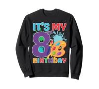 Es mi octavo cumpleaños Pintando arte artista de 8 años Sudadera