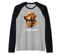 Es Mi Pasión Golden Retriever Perro Gráfico Estampado Arte Camiseta Manga Raglan