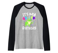 Es mi rana de cumpleaños, bonita y estética, fiesta de cumpleaños para niñas y niños Camiseta Manga Raglan