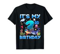 Es mi tercer cumpleaños 3 años niños animales marinos fiesta Camiseta