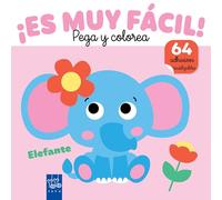 ¡Es muy fácil! Pega y colorea. Elefante