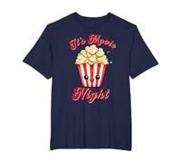 Es Noche de Cine Kawaii Popcorn Happy Anime Camiseta, Hombre Tallas Grandes, Azul Marino, 2X Alto