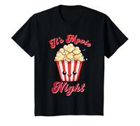 Es Noche de Cine Kawaii Popcorn Happy Anime Camiseta, Niños, Negro, 2 años