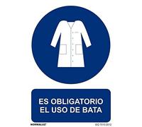 Es Obligatorio El Uso de La Bata, señal de obligación (varios formatos) SEKURECO