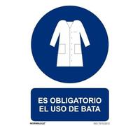 Es Obligatorio El Uso de La Bata, señal de obligación (varios formatos) SEKURECO