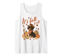 Es otoño, Todos ustedes, Vaqueros, Salchichas, Salchichas, Calabaza, otoño, Humor para Perros Camiseta sin Mangas