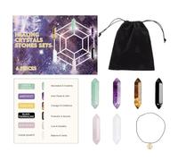 es para la fabricación de joyas,hexagonal - 6 piedras de para el hogar,Columna de Natural, piedra de Hexagonal, decoración del hogar, juego de piedras de con caja transparente