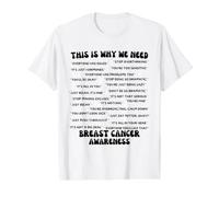 Es por eso Que Necesitamos concienciación sobre el cáncer de Mama Camiseta gráfica económica, Hombre, Blanco, L