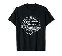 Es Porque Soy una Personalidad Divertida de astrología de Sagitario Camiseta gráfica económica, Hombre, Negro, S