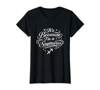 Es Porque Soy una Personalidad Divertida de astrología de Sagitario Camiseta gráfica económica, Mujer, Negro, XS
