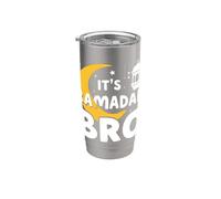 Es Ramadán Bro Feliz Ayuno Luna Creciente Islámica Musulmán Vaso térmico de acero inoxidable de doble pared