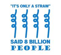 "Es solo una pajita", dijeron 8 mil millones de personas, cita reveladora sobre la contaminación plástica. Calcomanías de pared de PVC 54.6x62.7cm Vinilos para ventanas Azul