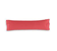 ES-TELA - Funda de Almohada Combi Liso Color Rojo - 1 Pieza de 45x125 cm - 50% Algodón-50% Poliéster - 144 Hilos