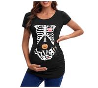 es Top Halloween Mujeres Embarazadas Ropa Femenina Top Provocativo Europeo Límite Camiseta Top Mujeres Embarazadas Camiseta Manga Larga Túnica Mujeres, dorado, M