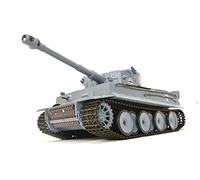 Es-Toys Heng Long, Tanque RC Tigre alemán I, 1:16, Gris, Humo y Sonido, Equipo de Acero