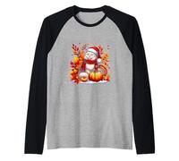 Es un árbol de otoño con hojas de gato para otoño y Acción de Gracias Camiseta Manga Raglan