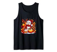 Es un árbol de otoño con hojas de gato para otoño y Acción de Gracias Camiseta sin Mangas