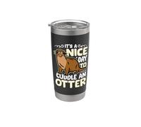Es un buen día para abrazar a una nutria Nutria de bienestar animal Vaso térmico de acero inoxidable de doble pared